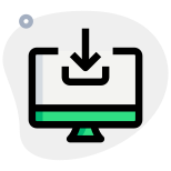 Download content online from desktop computer layout icon