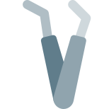 Clamp for surgical use of dentistry isolated on a white bag icon