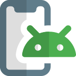 Smartphone with Android operating system technology layout icon