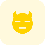 Expressionless devil with pair of horn emoji icon