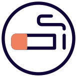 Smoker's area with cigarette lighting layout icon