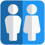 Toilet section for both male and female icon