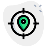 Position a loction target isolated on a white background icon