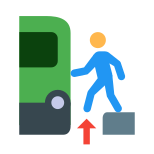 Будьте осторожны, обратите внимание на разрыв между платформой и поездом icon
