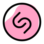 Shazam music app for multimedia and podcasting use icon