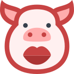 Cochon avec rouge à lèvres icon