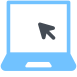 Laptop with cursor icon