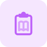 Content of a book been posted on a clipboard icon