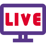 Live media content telecast available on personal computer icon