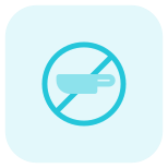 No sharp objects or knife allowed traveling on flight icon