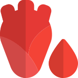 Heart health with a blood type isolated on a white background icon