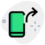 Mobile with forward sign for instant messenger icon