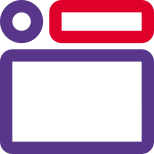 CAD drawing layout of different size of material icon