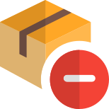 Remove parcel item from logistic website portal icon