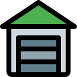 Closed private storage in-house garage layout unit icon
