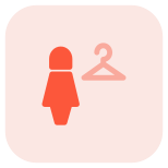 Woman changing room in a shopping mall icon