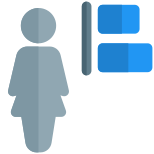 Left alignment of a word document for an businesswoman to adjust icon
