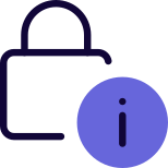 Locking info on a system isolated on a white background icon