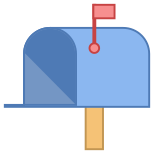 Cassetta postale aperta bandiera sù icon