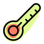 Basic thermometer with celsius and Fahrenheit scale icon