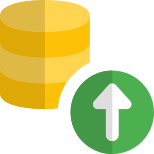 Online company database files uploaded on system icon