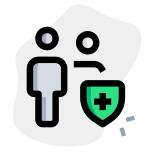 Web chatting messenger with encryption technology shield layout icon