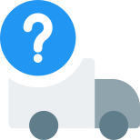 Unknown truck destination of location with question mark icon