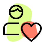 Favorite job seeking candidate with heart shape icon