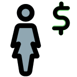 Salary transferred in dollar money tender layout icon