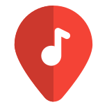 Location of a music bar on the map icon