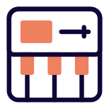 Midi controller for the mixing and enhancing music icon