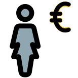 Salary transferred in euro money tender layout icon
