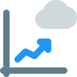 Line chart infographics on the cloud network icon