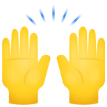 emoji de levantar as mãos icon
