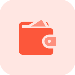 Wallet full of cash isolated on a white background icon