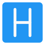 Helicopter signal with alphabet H on a roof top icon