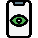 Eye retina scan for smartphone user to unlock icon