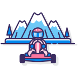 外部卡丁车冬季旅行 Flaticons 线性颜色平面图标 icon
