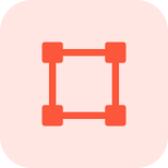 Transform square formation with equal sides layout icon