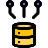 Interconnected network of an small Enterprises digital sharing server icon