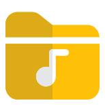 Collection of songs stored in a music folder label icon