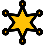 Shariff high rank star badge with circle around it icon