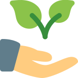 Save plant for clean enviroment - hands and leaves icon