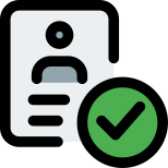 Verified employee ID with the tick mark layout icon