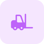 Forklift vehicle for material handling and logistic service icon