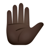 Raised Hand Dark Skin Tone icon