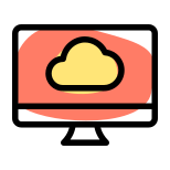 Cloud computing support with desktop version application icon