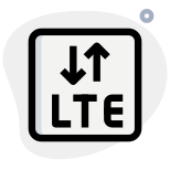 LTE mobile connectivity with up and down arrows for data transfer icon