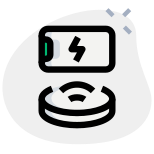 Charging wireless dock with mobile phone layout icon