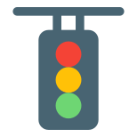 Traffic light for signaling and controlling the traffic icon